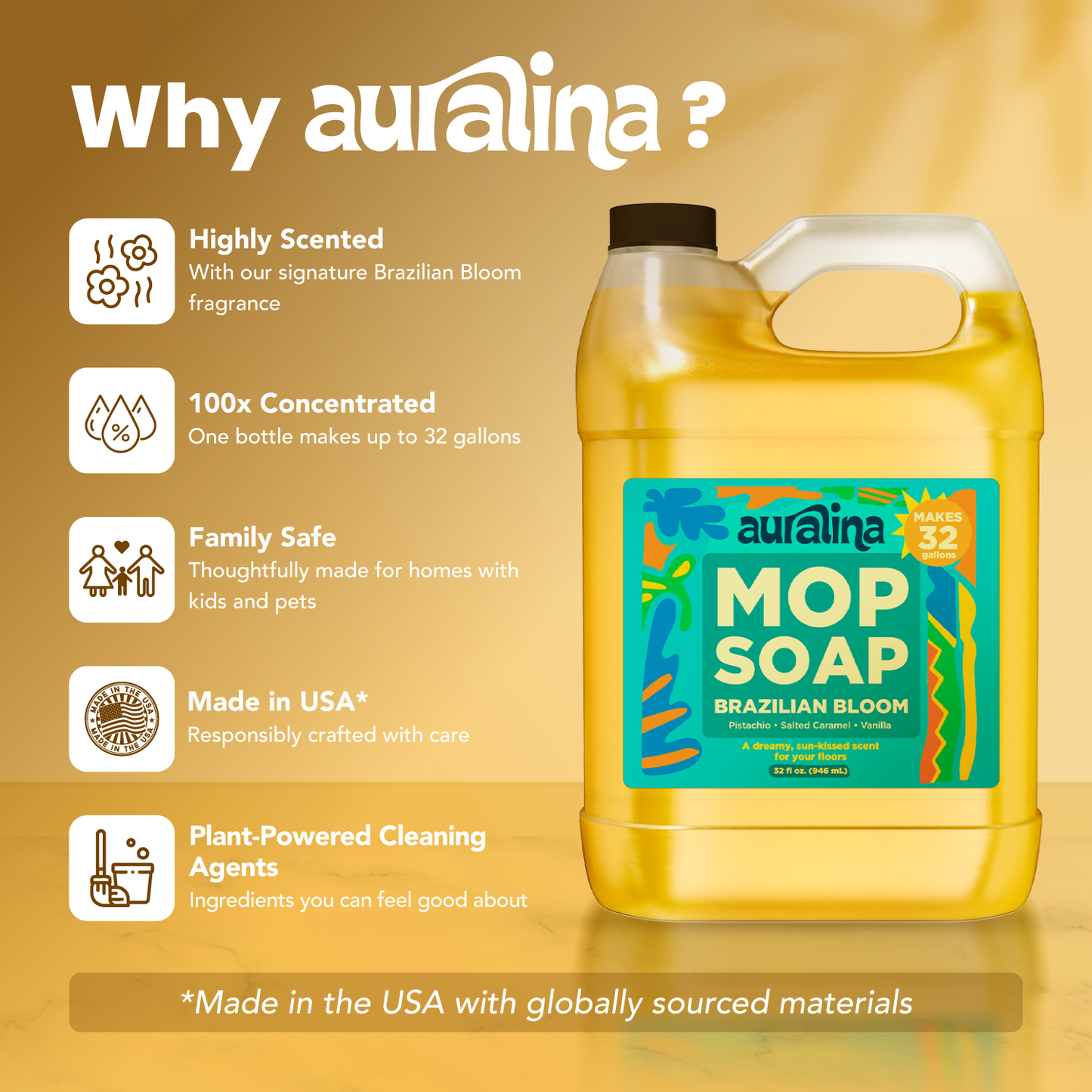 Auralina Mop Soap Brazilian Bloom 32 oz.