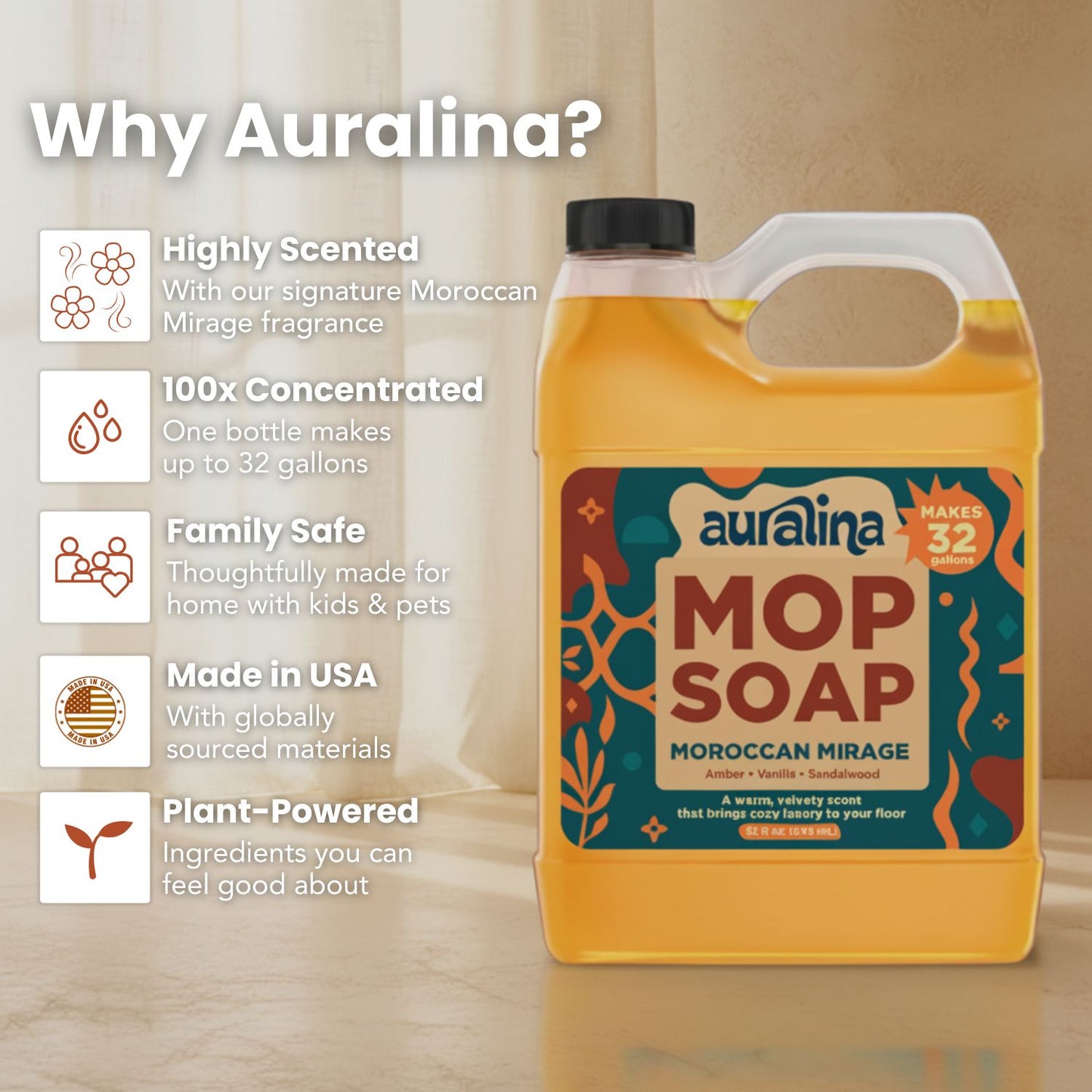 Auralina Mop Soap Moroccan Mirage 32 oz.